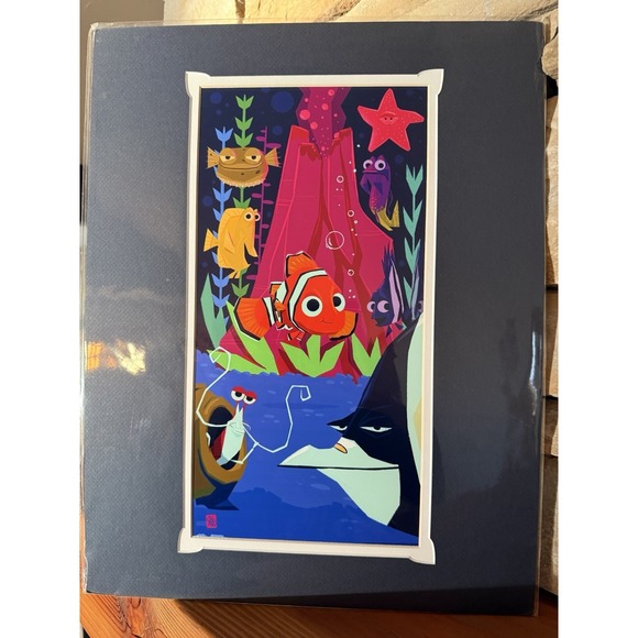 Disney Other - Disney Parks Finding Nemo In the Tank Shar Tuiasoa Art Print 14x18 Double Matted